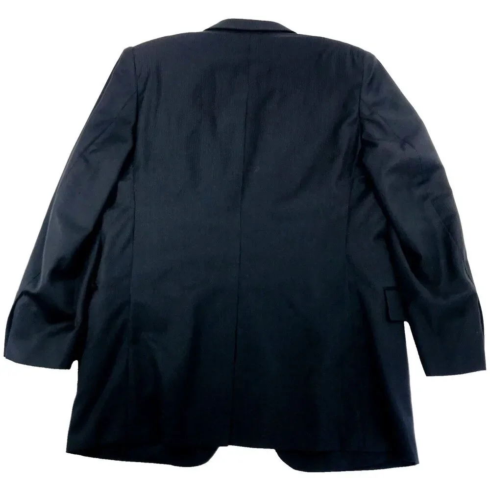 Jos A Bank Signature Chalk Stripe Sport Coat Wool Black 42 Academia Preppy